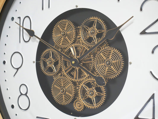 Ivory Dial Moving Cog Wall Clock – 87cm — view 2