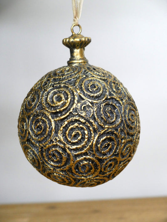 Black & Gold Swirl Bauble — view 2