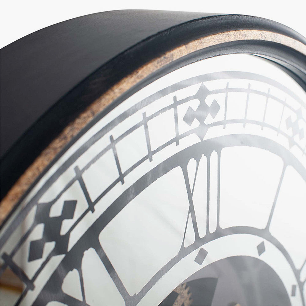 Antique Gold & Mirror Working Cog Wall Clock — view 4