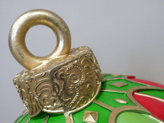 Oversized Red & Green Christmas Bauble — view 2