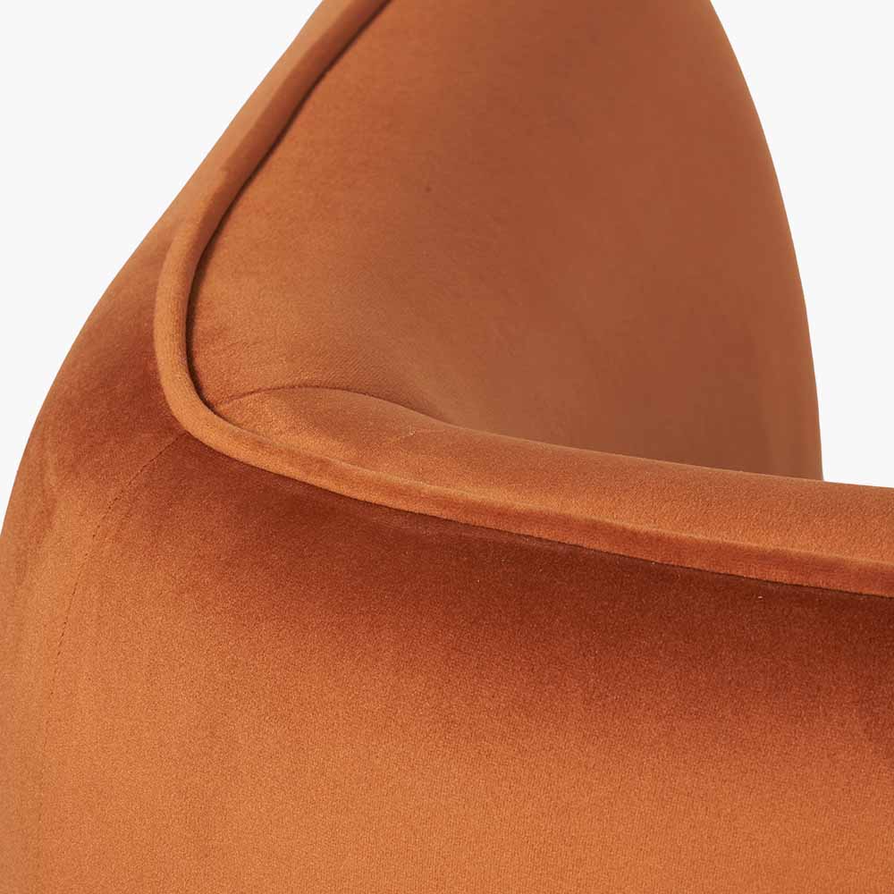 Lucca tobacco velvet sofa upholstery detail