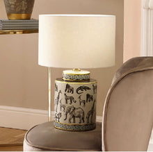 Bundala Black and White Safari Print Ceramic Table Lamp