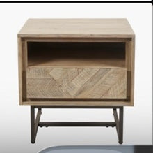 Natural Chevron Bedside Table