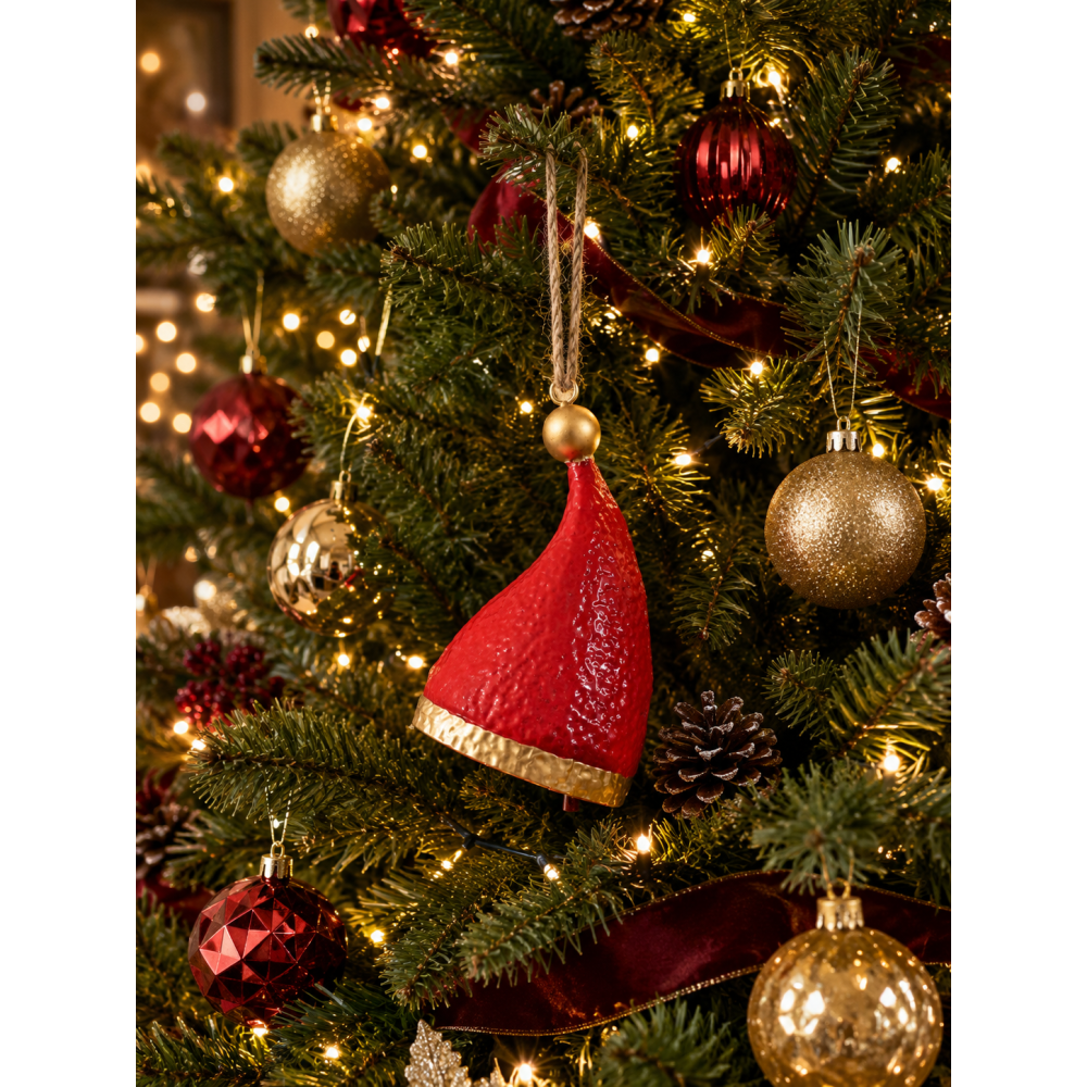 Red Santa Hat Bell Decoration