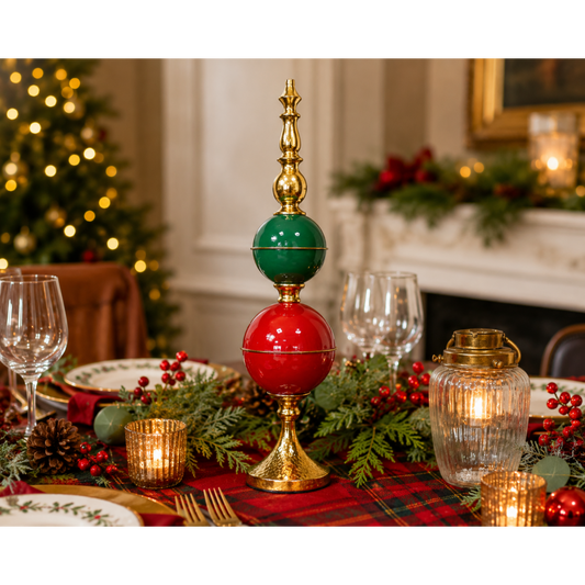 Red & Green Christmas Table Finial