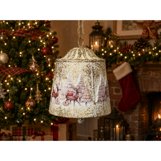 Snowy Village Bell Lantern – Small