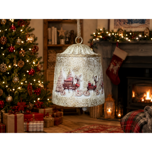 Santa Scene Bell Lantern – Large