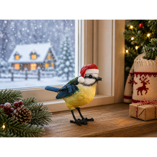 Winter Robin Ornament – Blue Hat