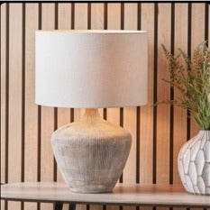 Textured Natural Ceramic Table Lamp