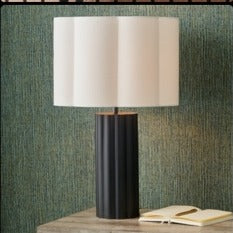 Black Ribbed Table Lamp