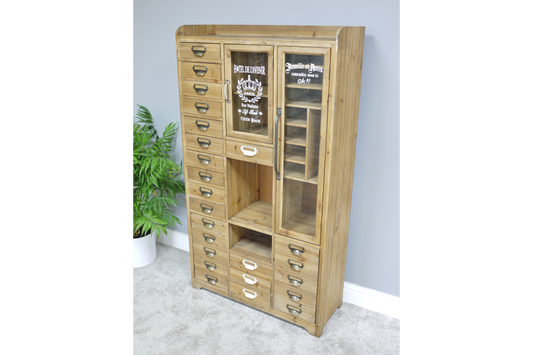 Large Apothecary Display French Style Cabinet