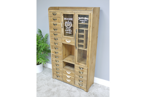 Large Apothecary Display French Style Cabinet