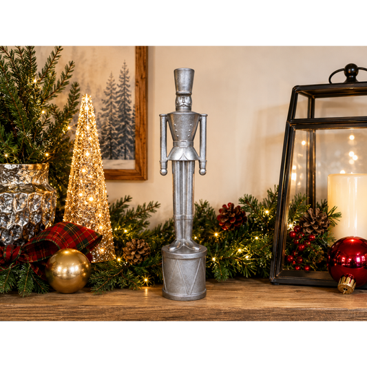 Silver Nutcracker Christmas Soldier