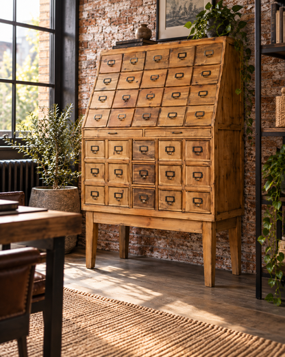 Large Rustic Multi-Drawer Storage Cabinet