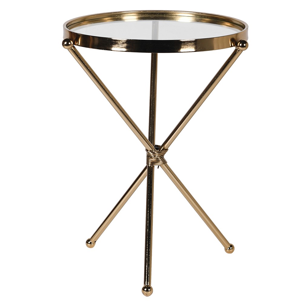 Glass Top Round Side Table