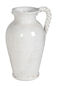 Off White Ceramic Twist Handle Jug
