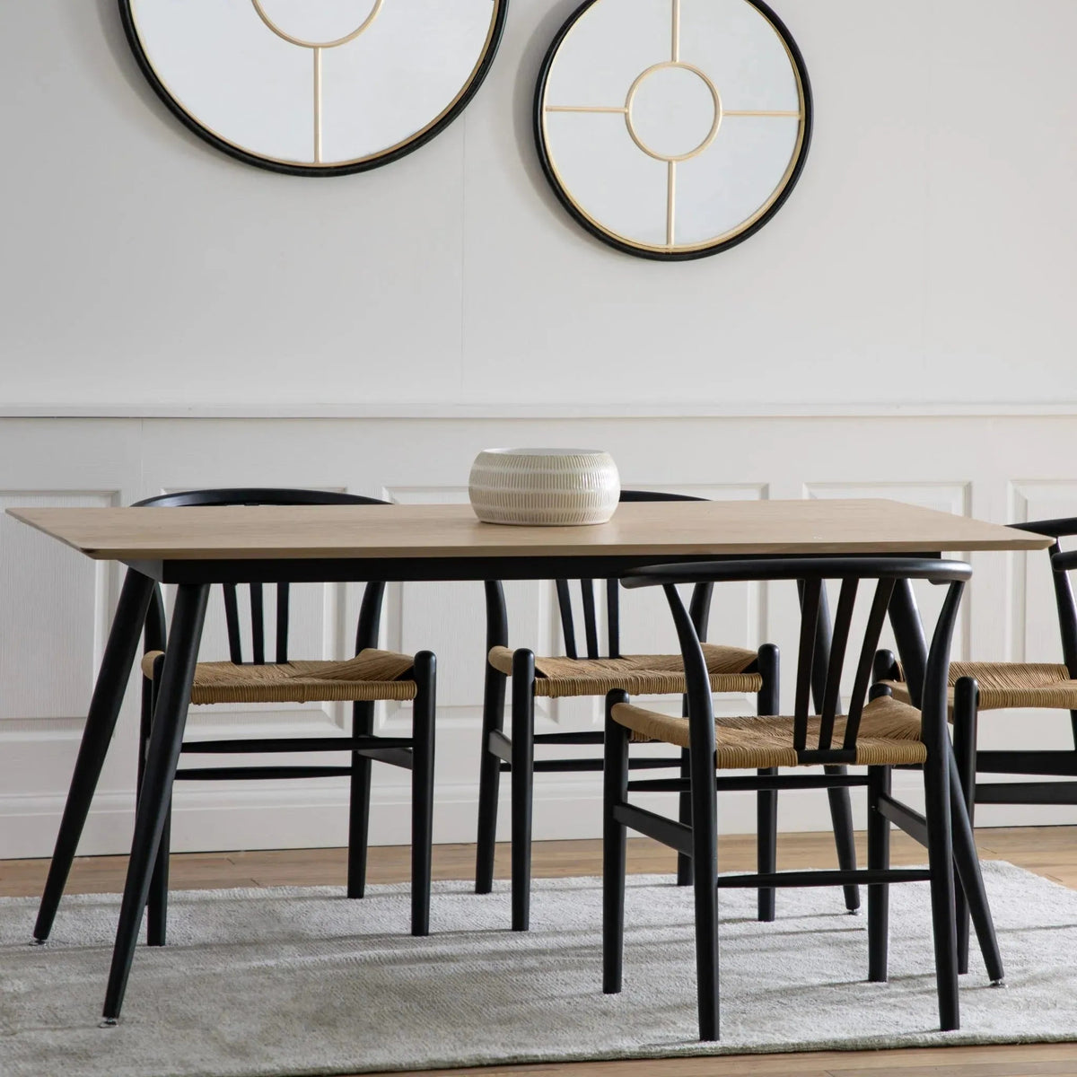 Astley oak dining table front view