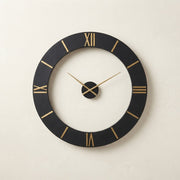 Black and Gold 2 Piece Open Wall Clock