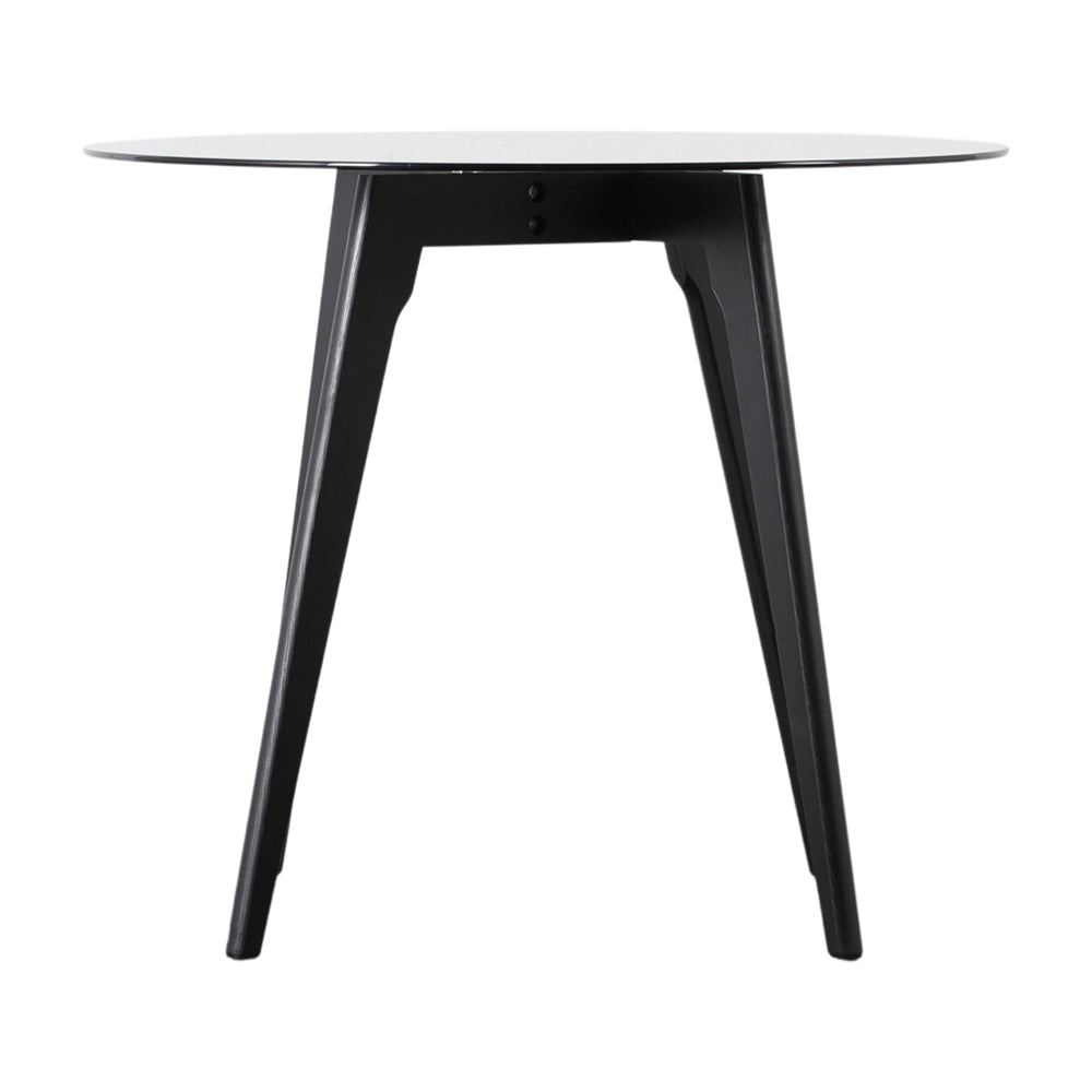 Blair round dining table black front view