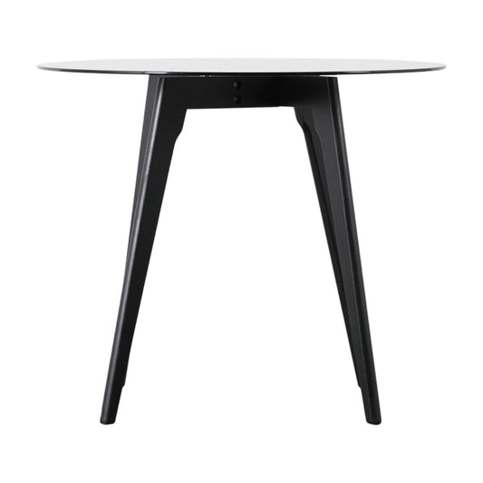 Blair round dining table black front view