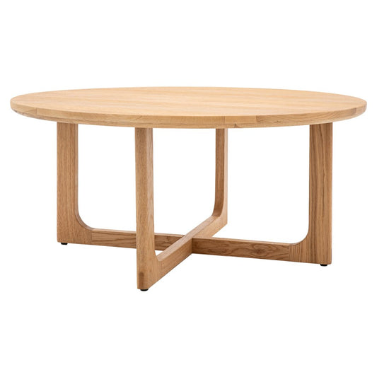 Craft round coffee table natural front view