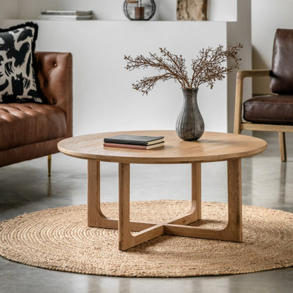 Craft round coffee table natural second view