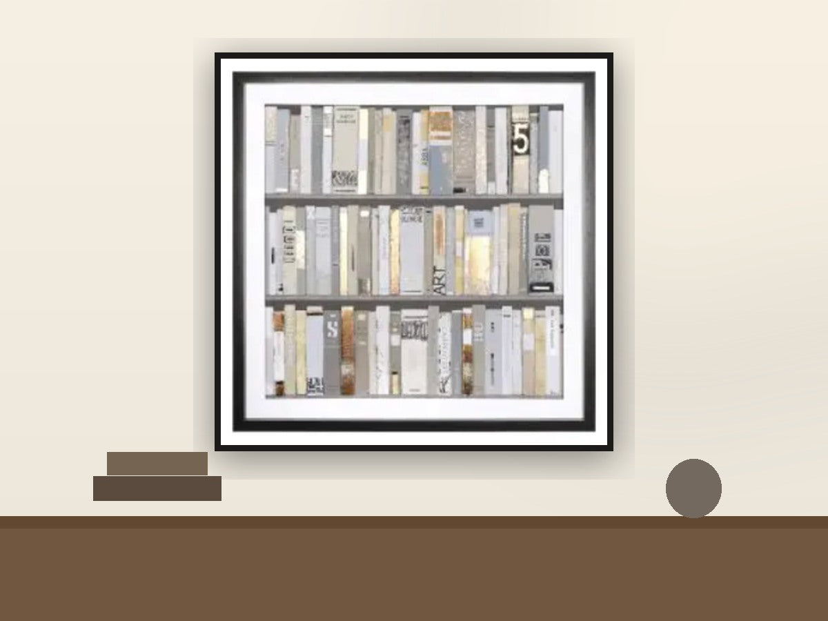 Curated Library Square Framed Art – 90cm