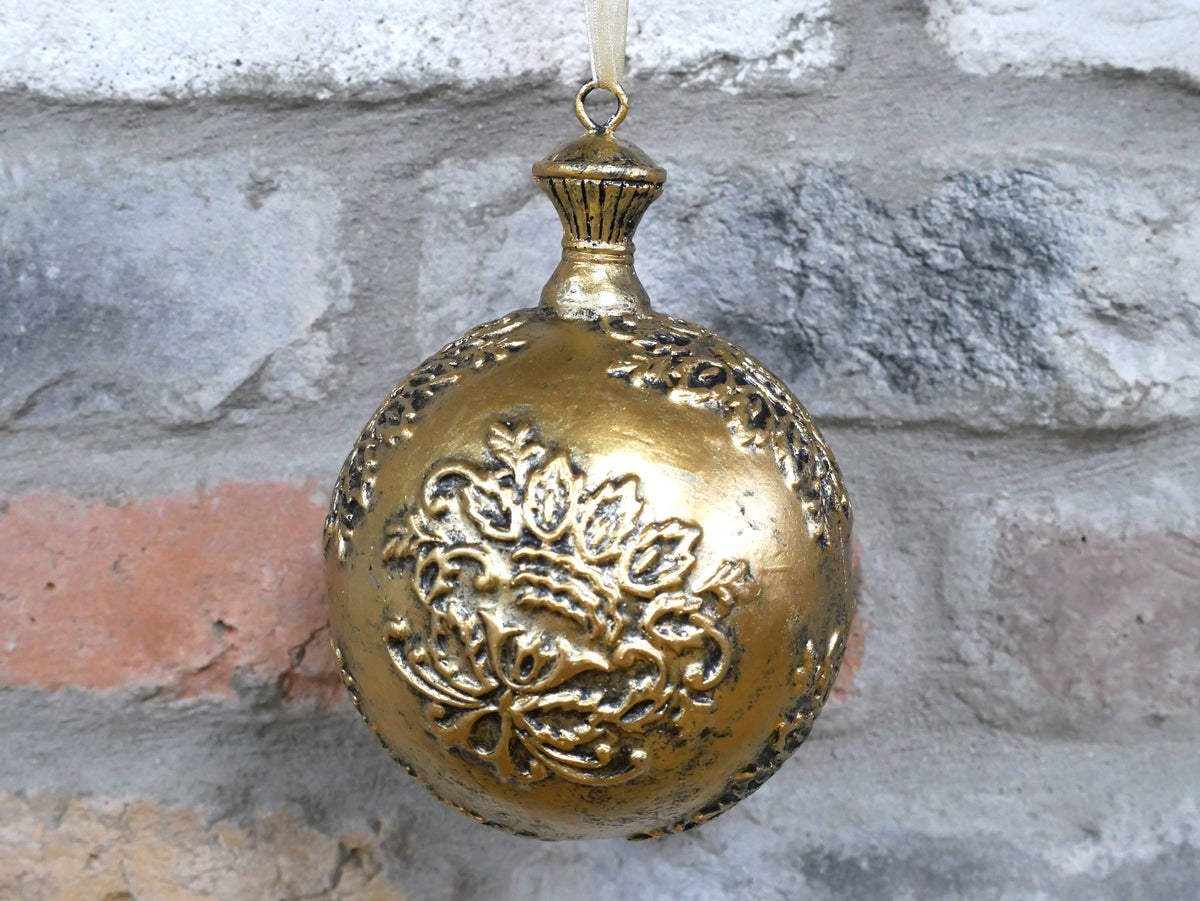 Gold Embossed Christmas Bauble — view 1