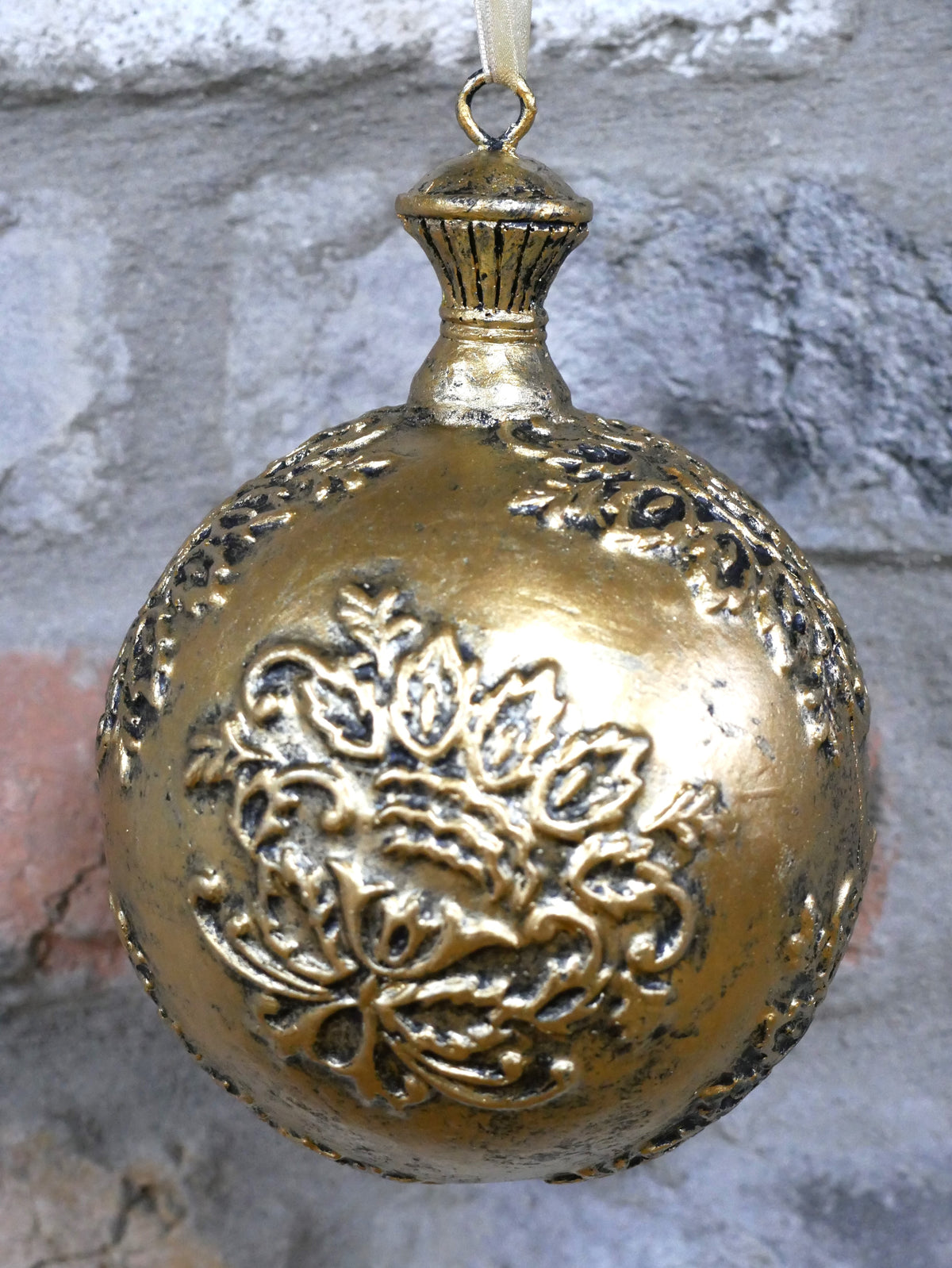 Gold Embossed Christmas Bauble — view 4