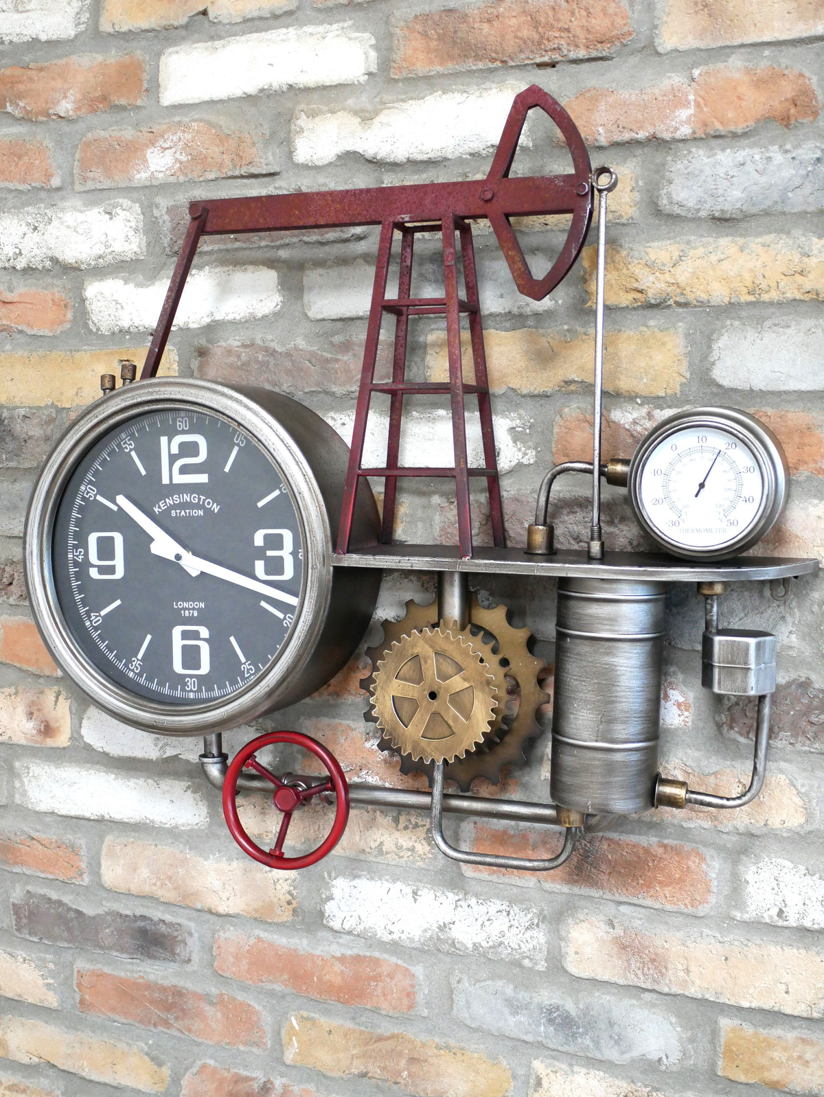 Vintage Pump Station Industrial Wall Clock – 72cm — view 1