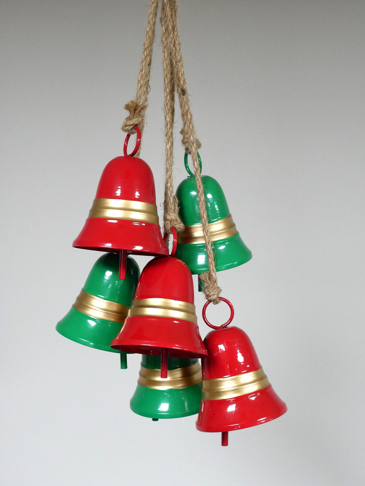 Festive Bell Cluster on Rope — view 1