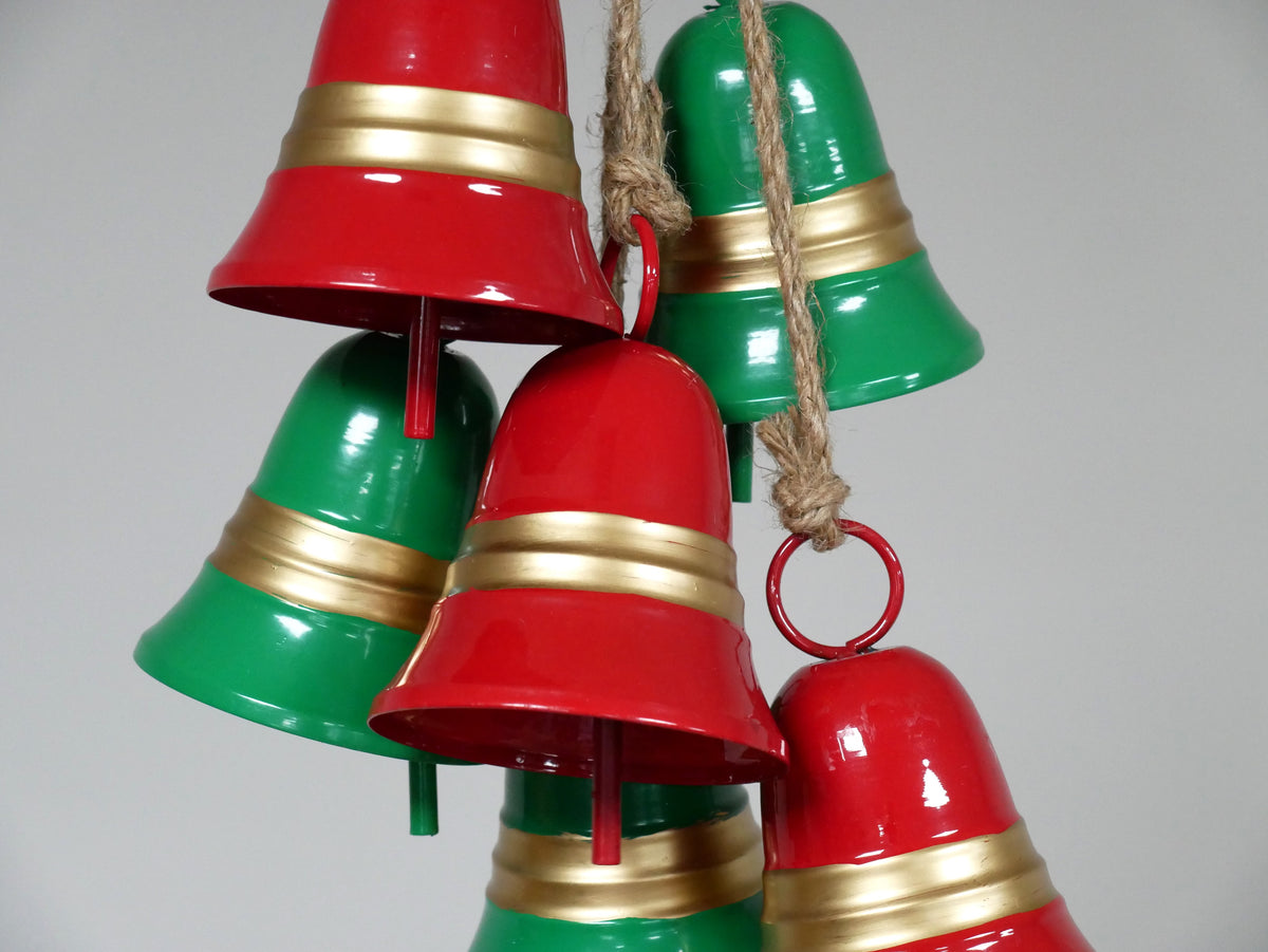 Festive Bell Cluster on Rope — view 2