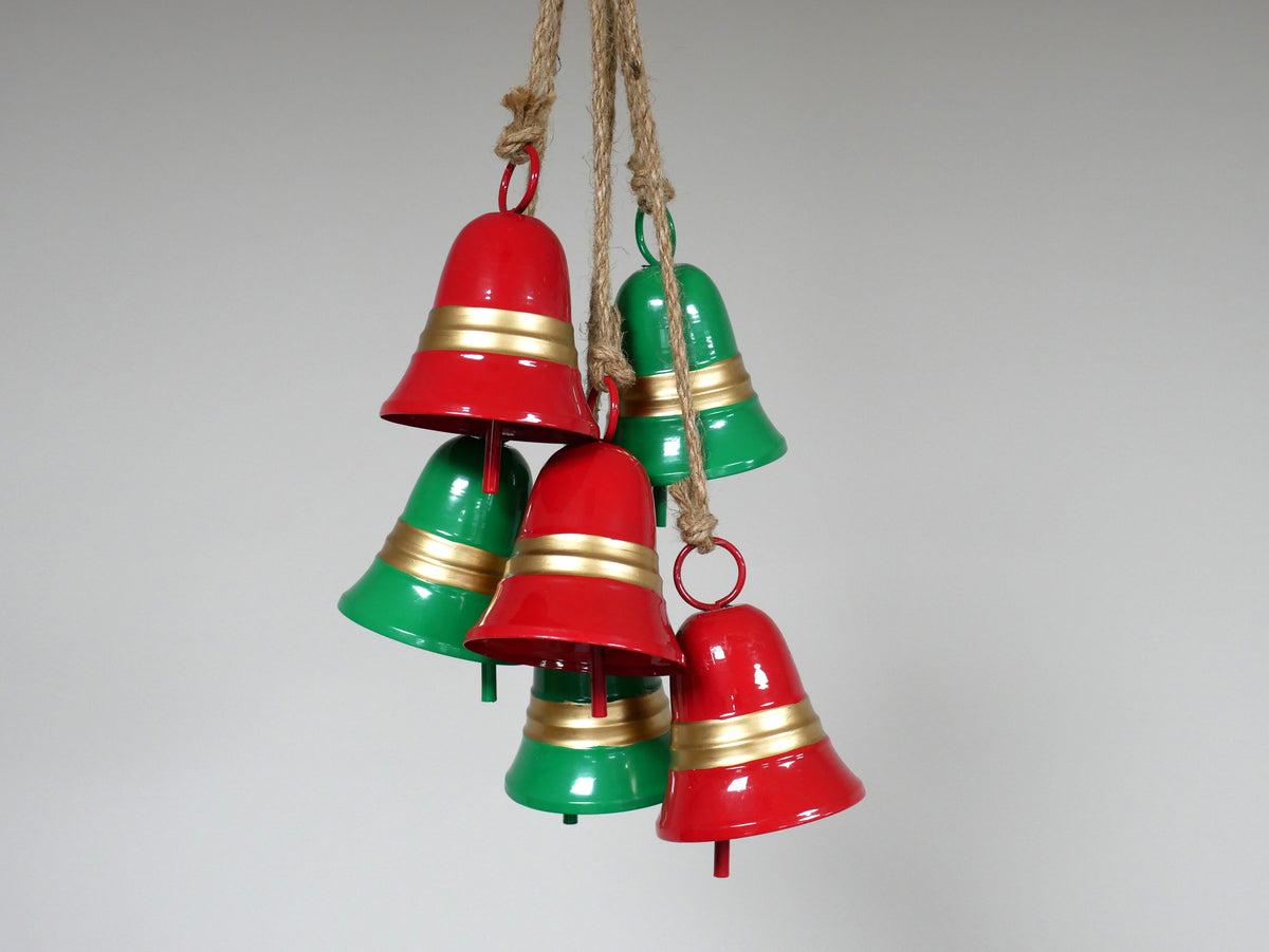 Festive Bell Cluster on Rope — view 4