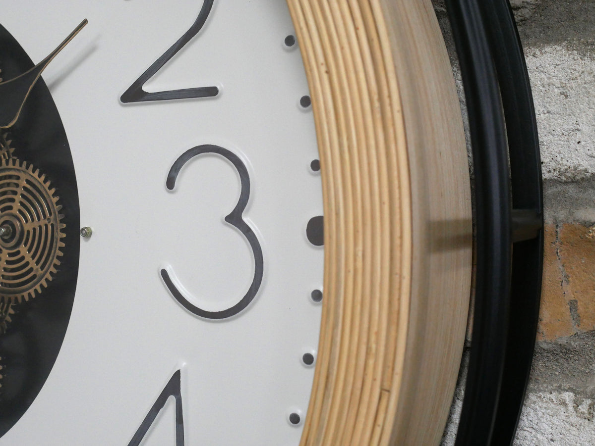 Ivory Dial Moving Cog Wall Clock – 87cm — view 3