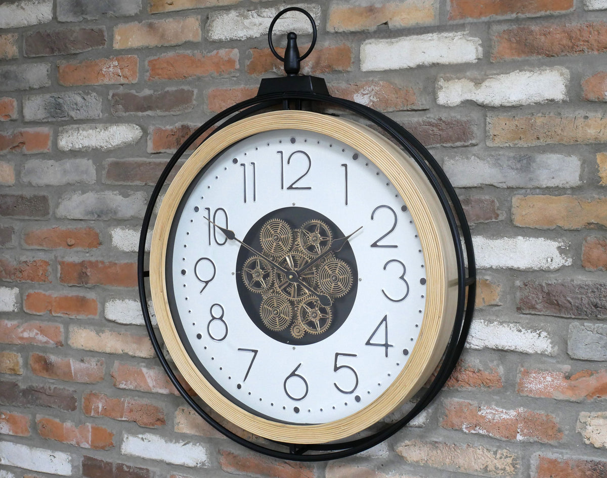 Ivory Dial Moving Cog Wall Clock – 87cm — view 4