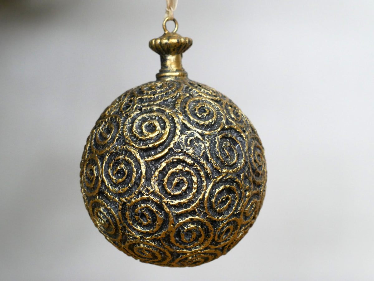 Black & Gold Swirl Bauble — view 3