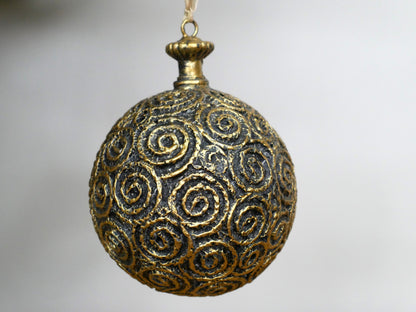 Black & Gold Swirl Bauble — view 3