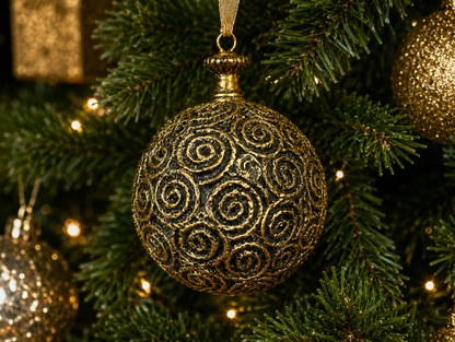 Black & Gold Swirl Bauble — view 4