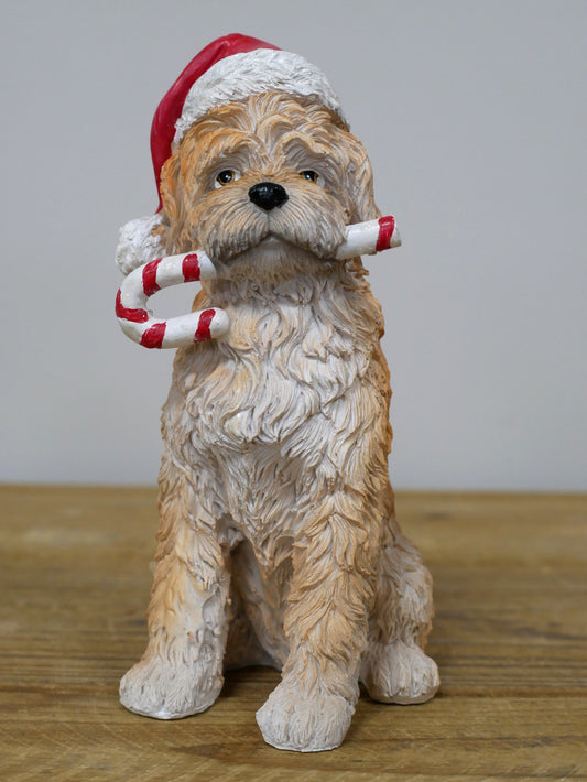 Festive Dog with Candy Cane — view 1