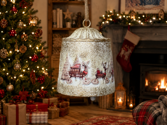 Santa Scene Bell Lantern – Large — view 1