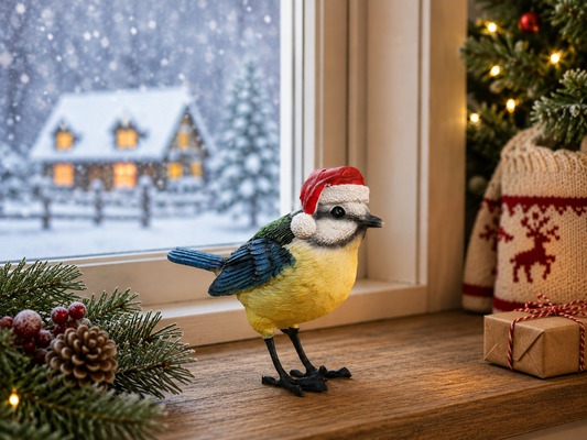 Winter Robin Ornament – Blue Hat — view 1