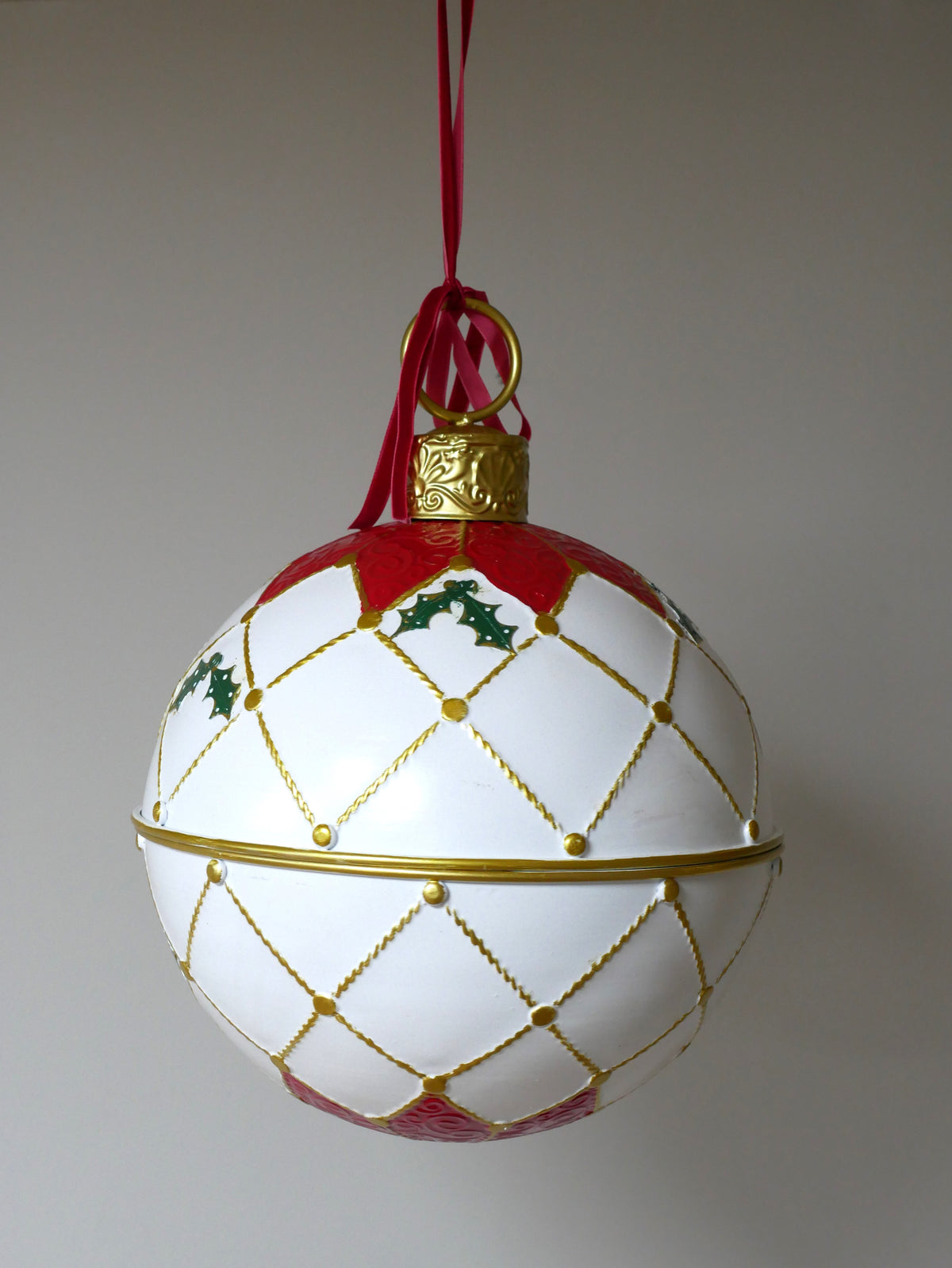 Oversized Red & Gold Christmas Globe – Small — view 2
