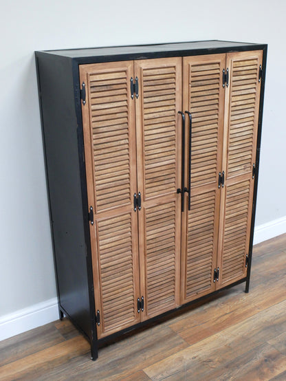 Large Shutter Bar & Wine Cabinet – Industrial Rustic Home Bar — view 3