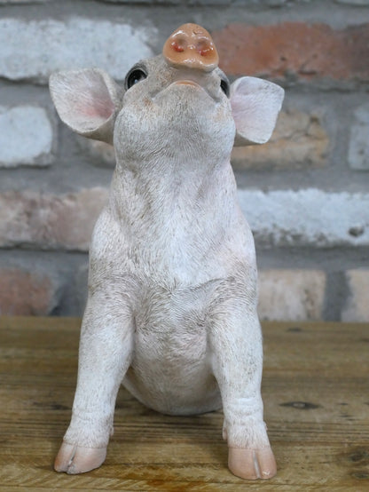 Stretching Pig Ornament – Resin Piglet Decor — view 3