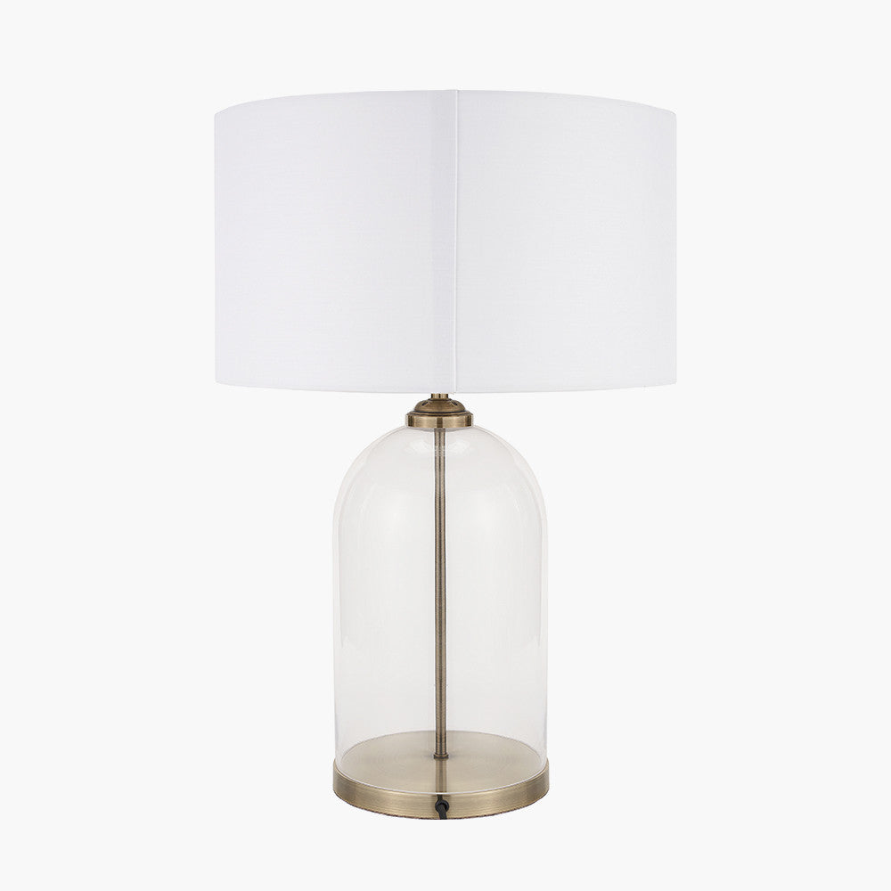 Cloche Clear Glass & Antique Brass Table Lamp — view 3