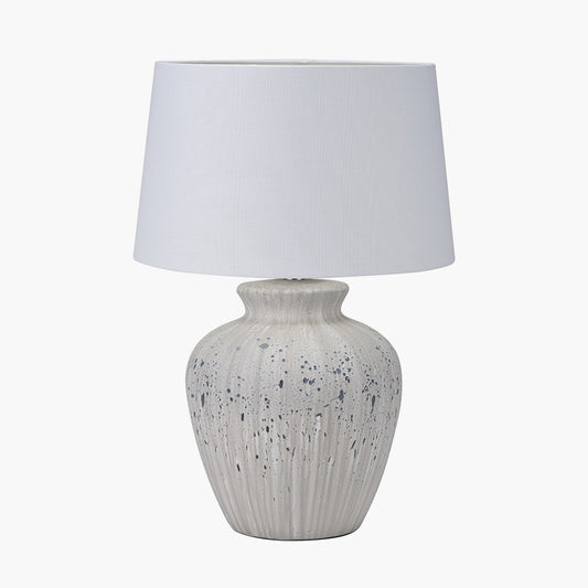 Kalli White & Grey Flecked Ceramic Table Lamp — view 1