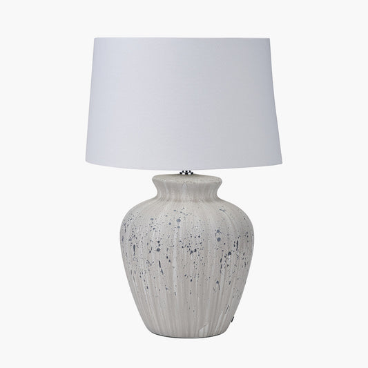 Kalli White & Grey Flecked Ceramic Table Lamp — view 2
