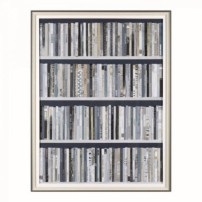 Monochrome Bookcase Framed Art – 102cm – product view