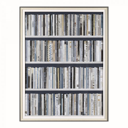 Monochrome Bookcase Framed Art – 102cm – product view