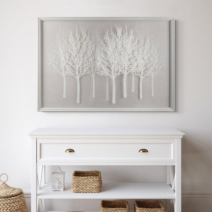 Silver Woodland Relief Framed Art – 111cm – room setting